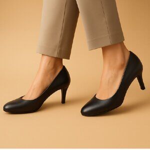 IOB Predictions Comfort Plus Nior Black Karmen 3" Heel Slip On Pumps